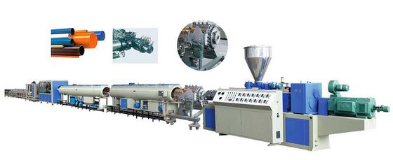 50HZ Çift Vidalı Esnek Pvc Boru Üretim Tesisi / Plastik Boru Ekstrüzyon Makinesi