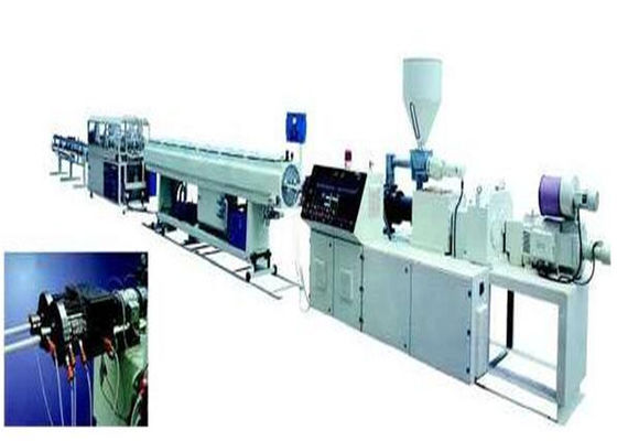 İyi bir fiyat. 20 - 63mm PVC İkiz Boru Yapma Makinesi / Çift Borulu Ekstruder PLC Kontrolü çevrimiçi
